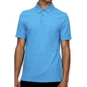 A|X‎ Armani Exchange Men Slim Fit Short Sleeve Logo Polo Blue XL